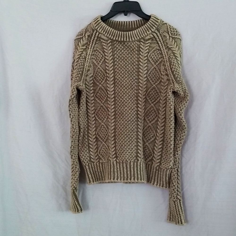 Green cotton knit sweater